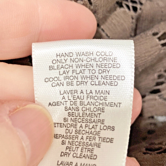 Michael Kors Plus Size Blouse Brown Lace Button Front Top Short Sleeves 3X - Picture 12 of 12